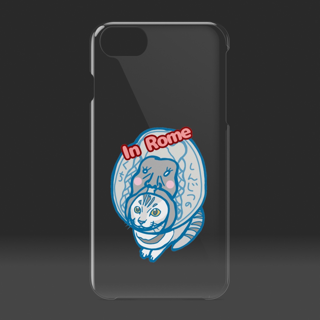 真実の口猫クリアiPhoneケース