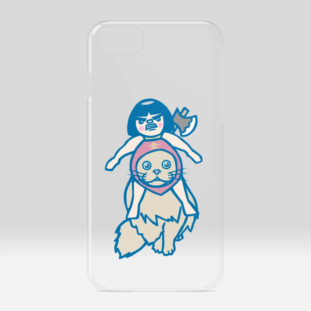 金太郎人形猫クリアiPhoneケース