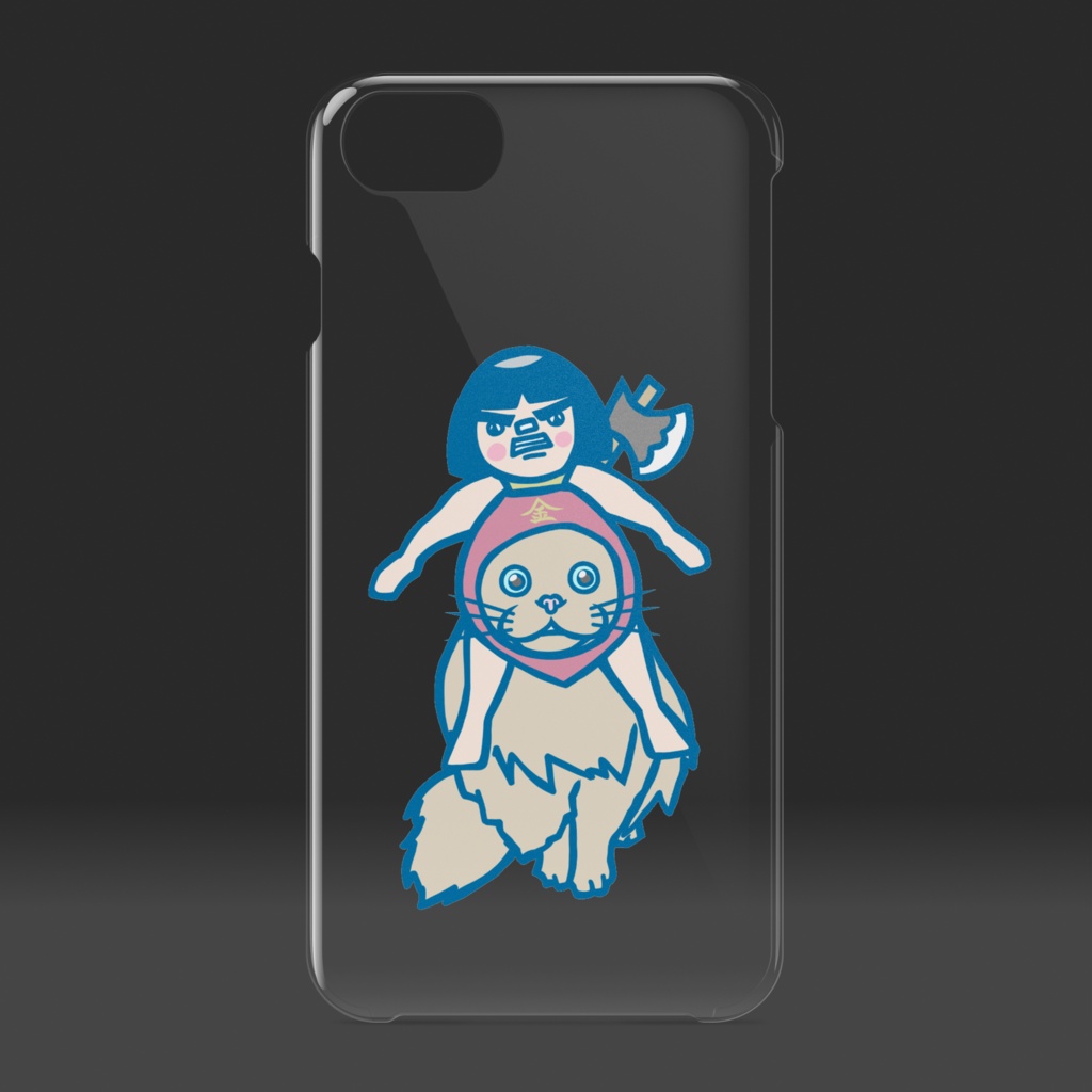 金太郎人形猫クリアiPhoneケース