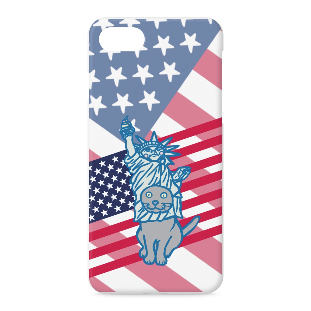 自由の女神猫iPhoneケース