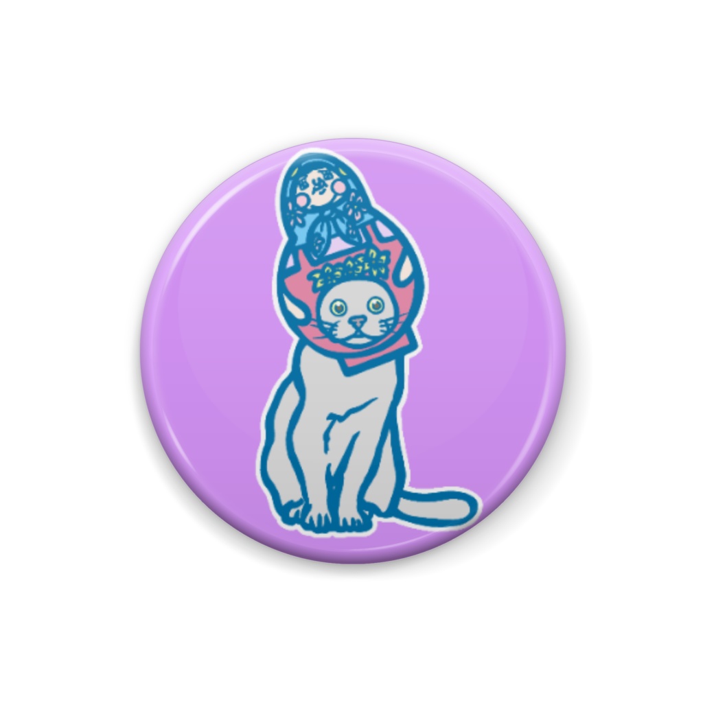 マトリョーシカ猫【缶バッジ25mm】