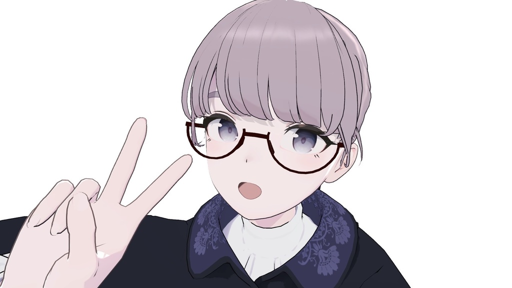 アンダーリムメガネ(しらつめ、Lapwing対応)