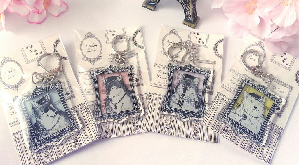 狼男士肖像画アクリルキーホルダー