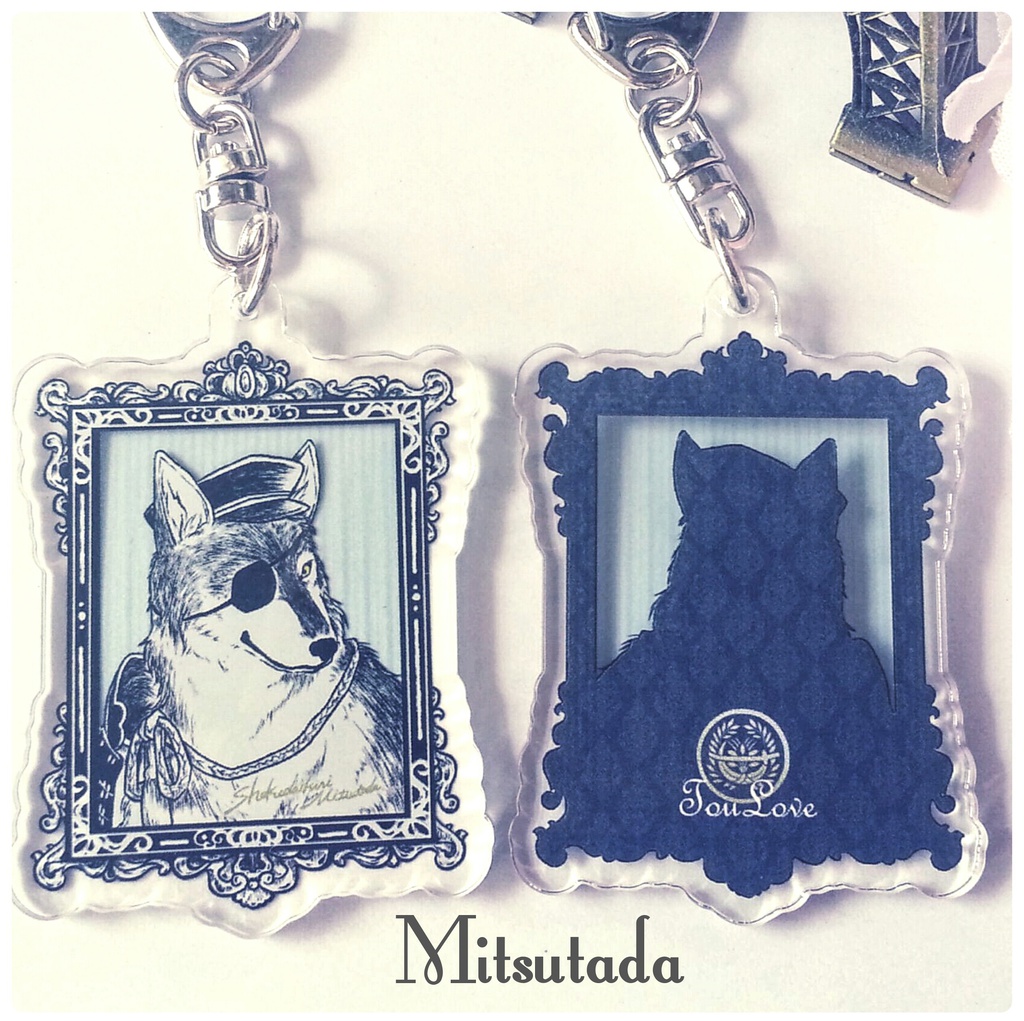 狼男士肖像画アクリルキーホルダー