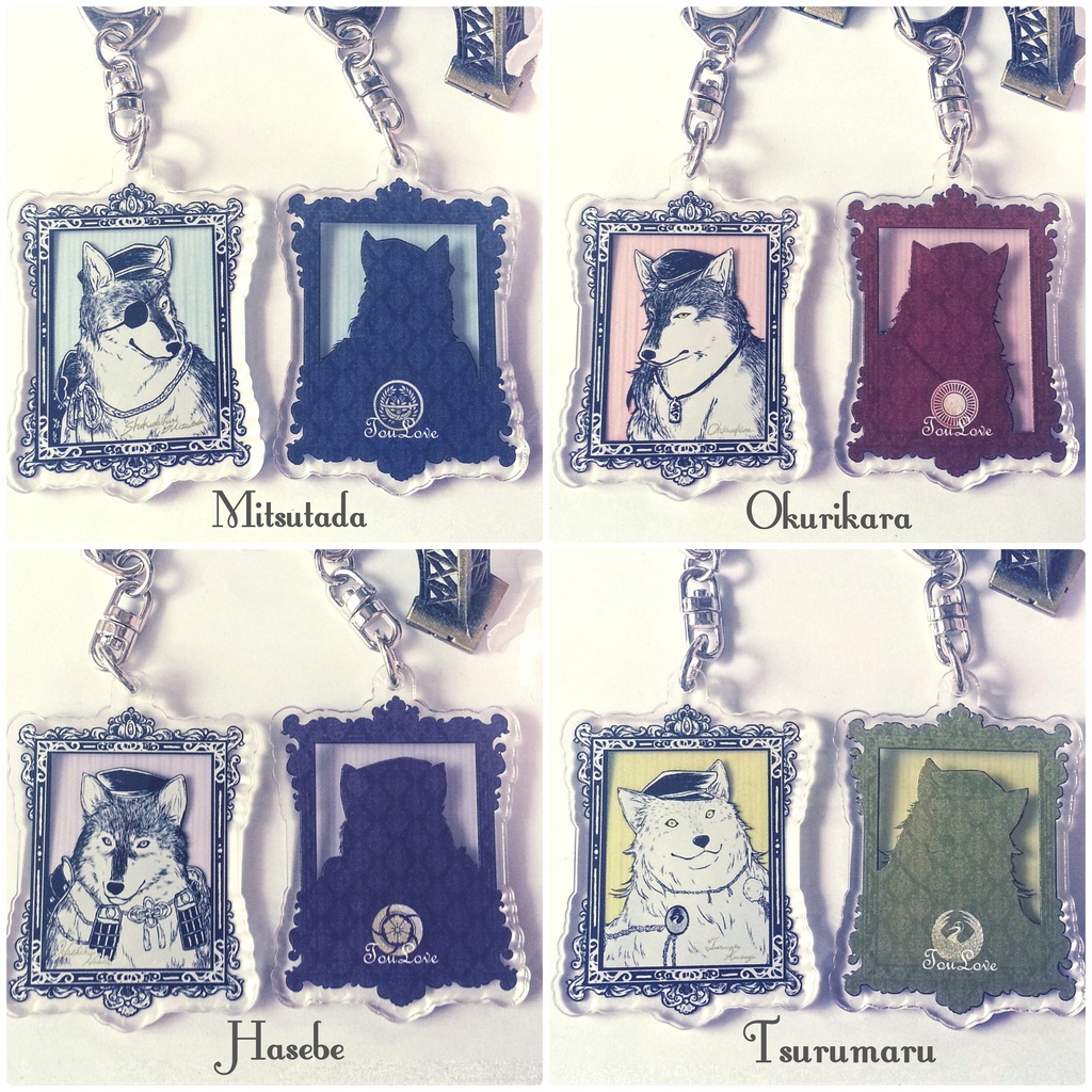 狼男士肖像画アクリルキーホルダー