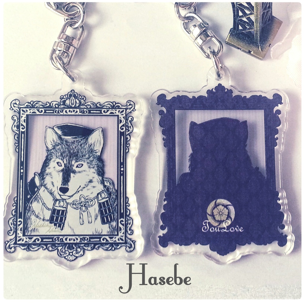 狼男士肖像画アクリルキーホルダー