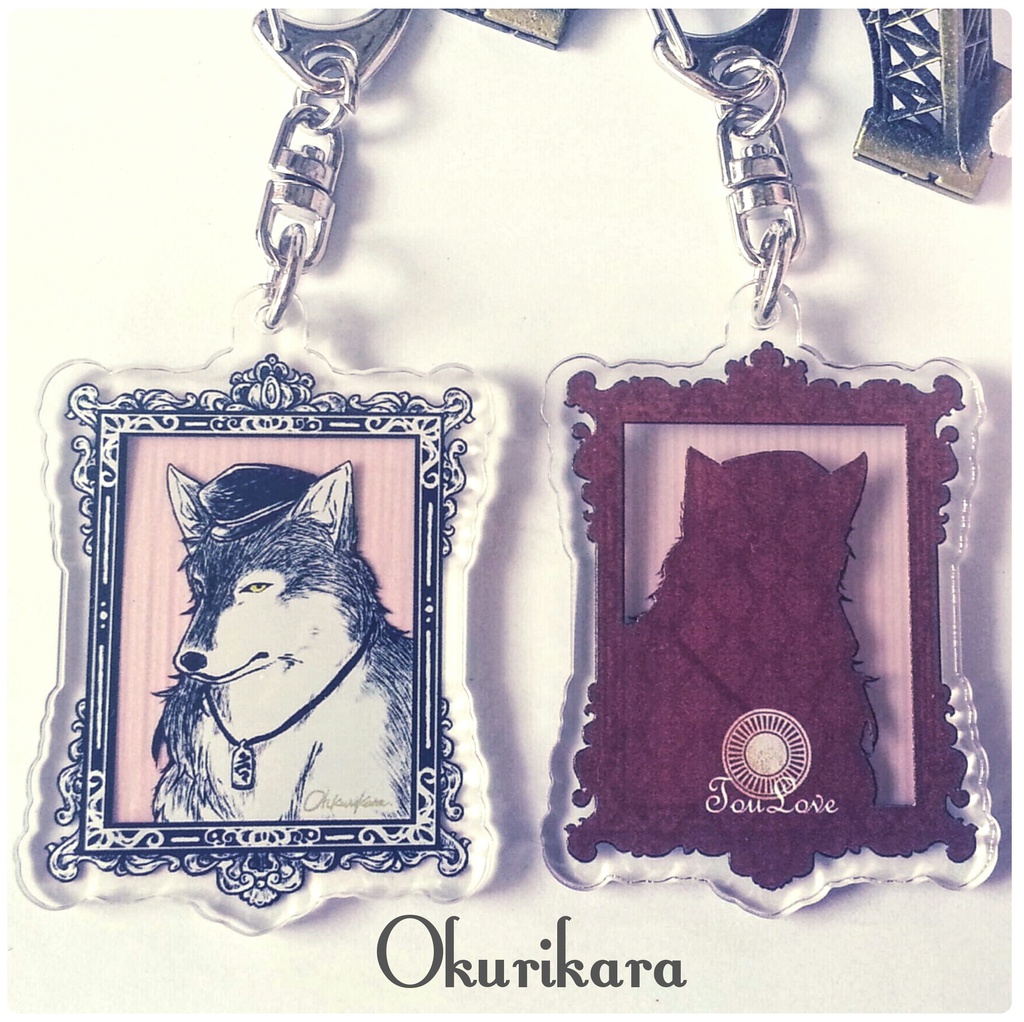 狼男士肖像画アクリルキーホルダー