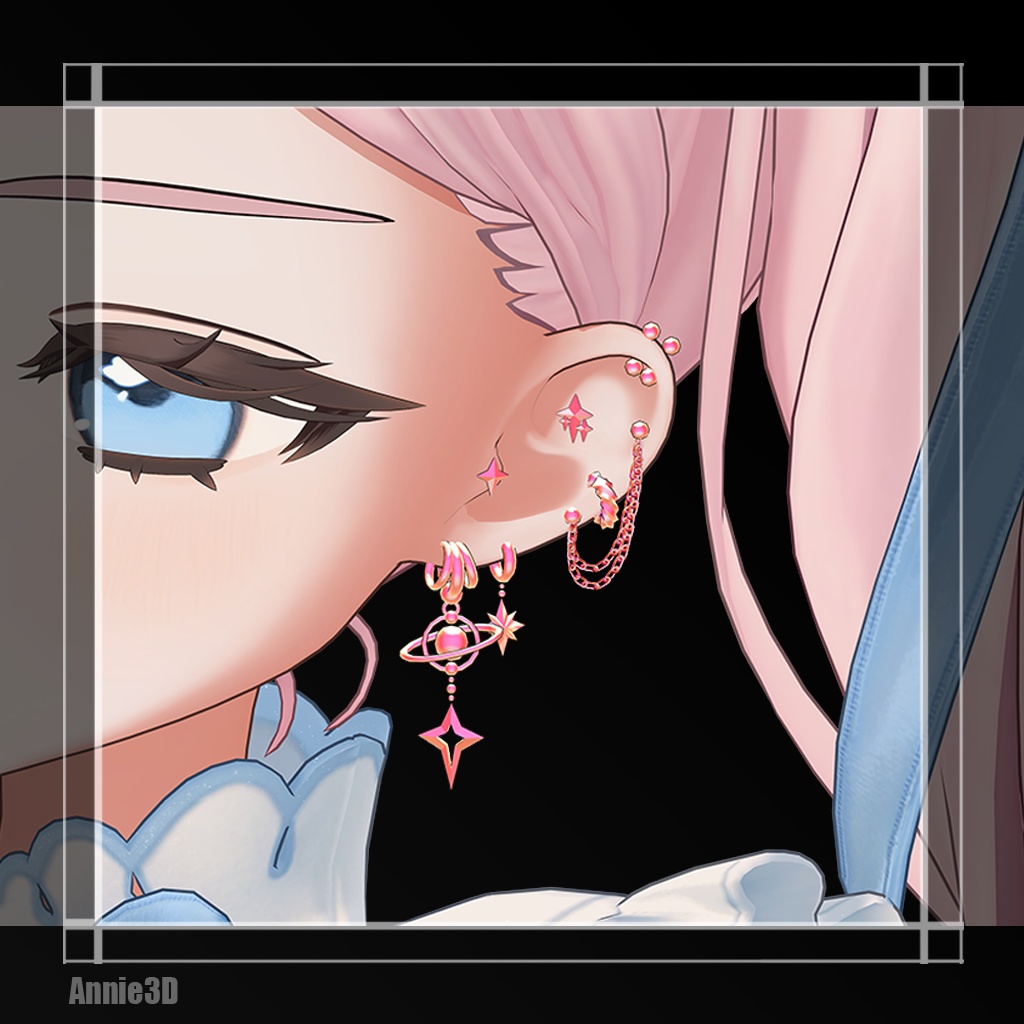 【VRChat/MA/PB】 宇宙ピアス13Set 5colors