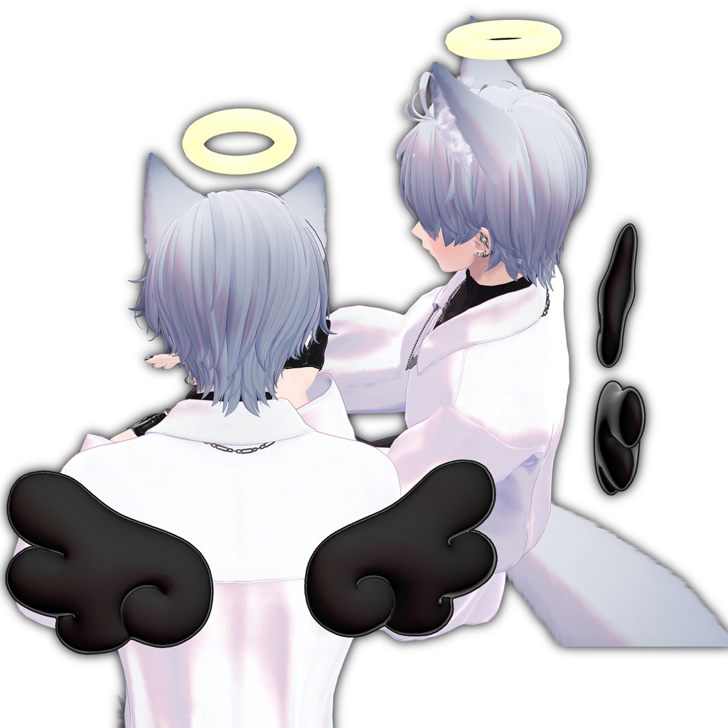 【FREE ~04/28】「VRChat/MA/Animated」エンジェルウィング&ヘイローセット (Angel Wing & Halo Set)