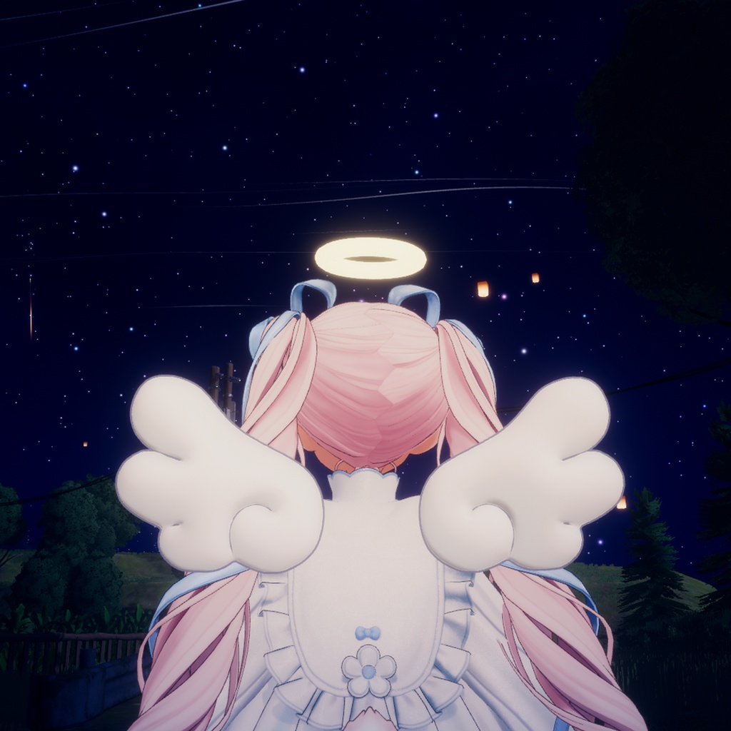 【FREE ~04/28】「VRChat/MA/Animated」エンジェルウィング&ヘイローセット (Angel Wing & Halo Set)