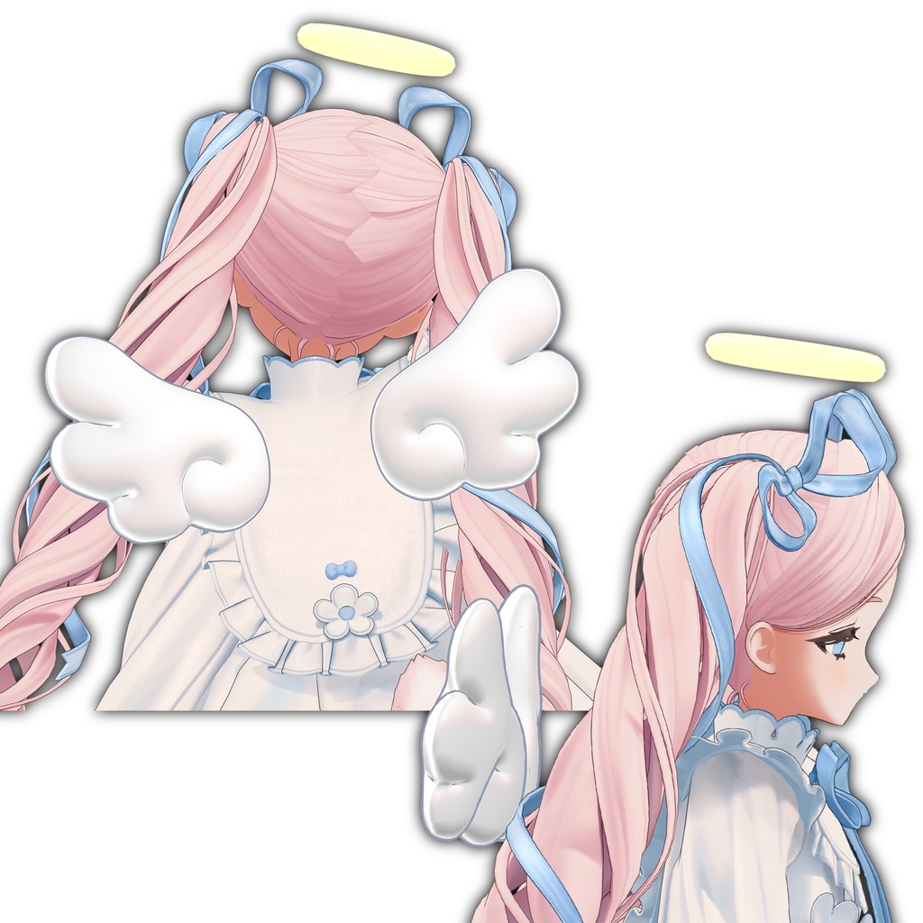 【FREE ~04/28】「VRChat/MA/Animated」エンジェルウィング&ヘイローセット (Angel Wing & Halo Set)