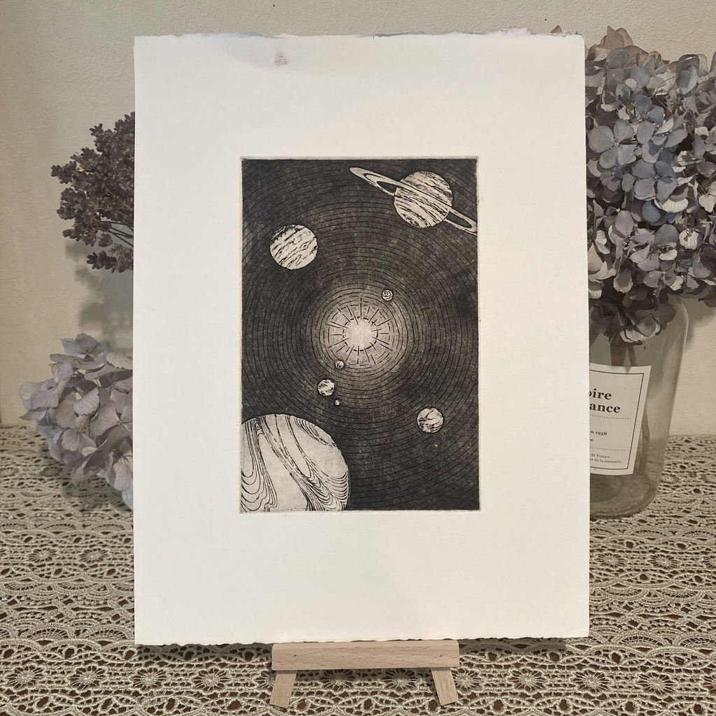 【試し刷り・一点もの】銅版画 ｰ軌道ｰ