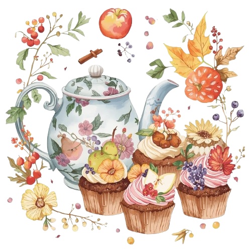 アンティークな秋の物語 水彩画クリップアート集 全15種セット