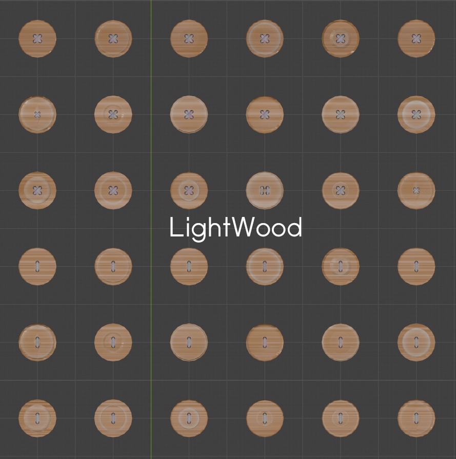 3D小物 衣装モデルにピッタリ ボタンモデル 全180データ Blender対応