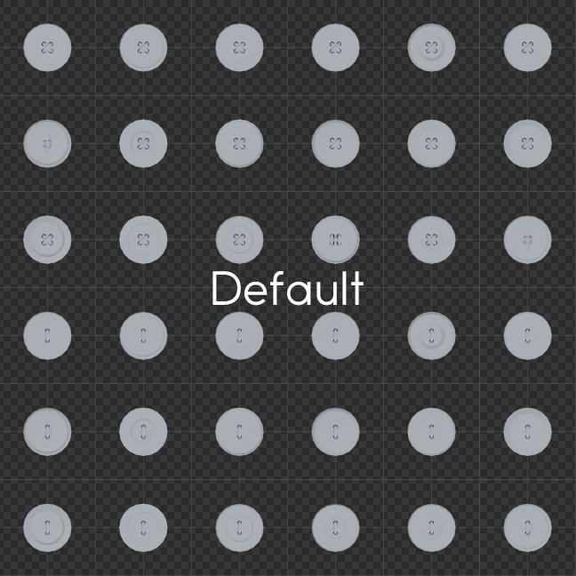 3D小物 衣装モデルにピッタリ ボタンモデル 全180データ Blender対応