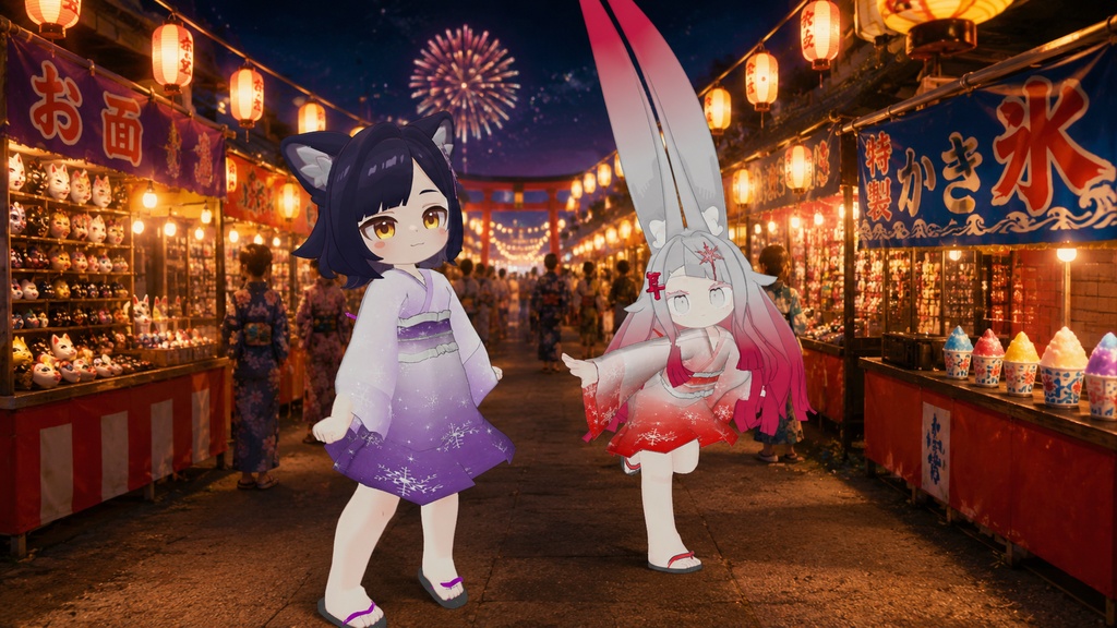 販売開始セール! まめふれんず、えも研、みみのこ対応 夏を彩る、ひんやり美人 氷結浴衣