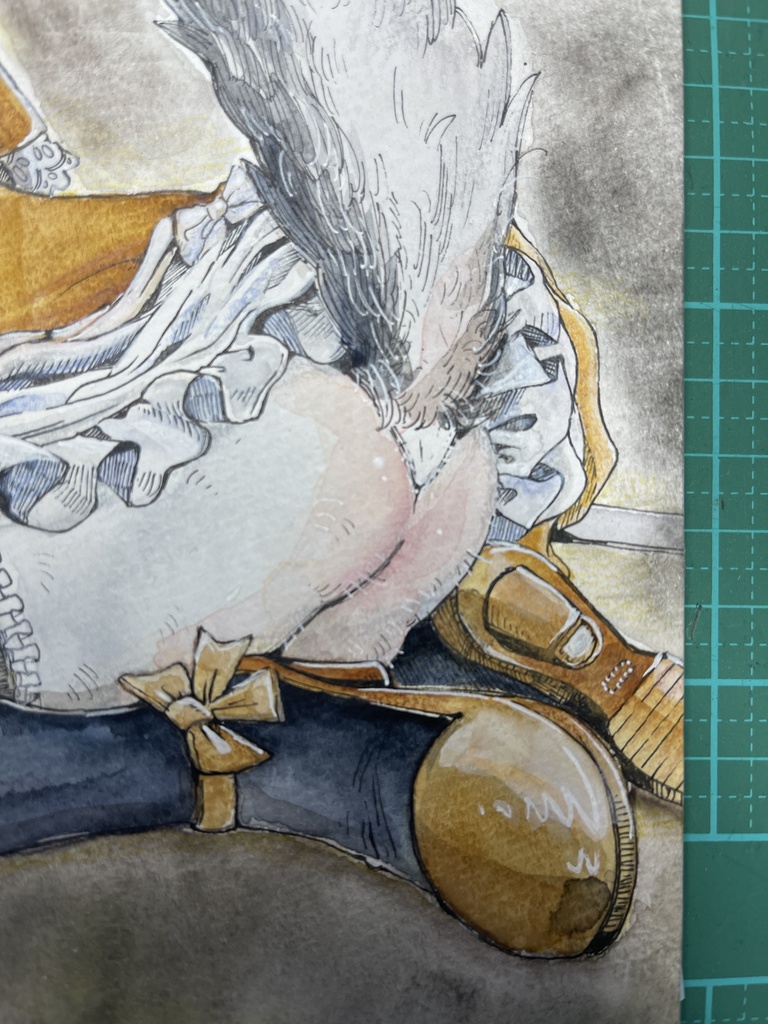 『なに、見てるんですかっ!』B5アナログイラスト ぎんぎつねのメイドさん