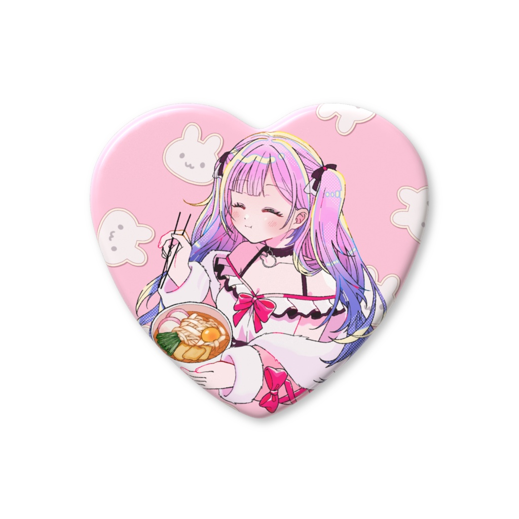 ハート型きしめん缶バッジ