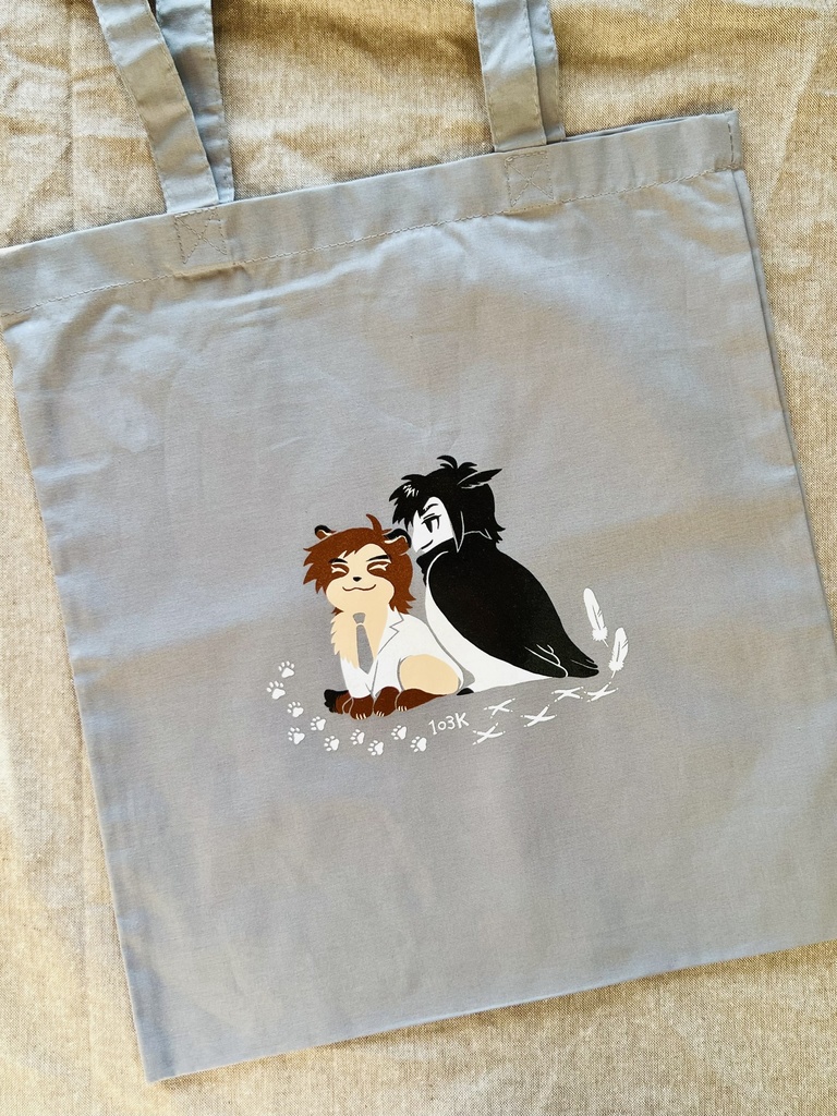 どうぶつ富Kプリント薄手トートバッグ