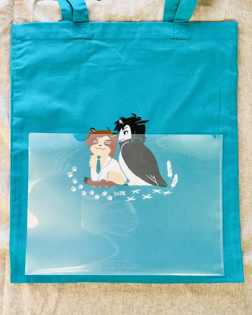 どうぶつ富Kプリント薄手トートバッグ