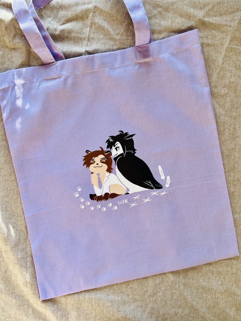 どうぶつ富Kプリント薄手トートバッグ