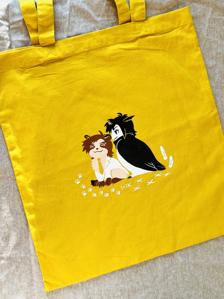 どうぶつ富Kプリント薄手トートバッグ