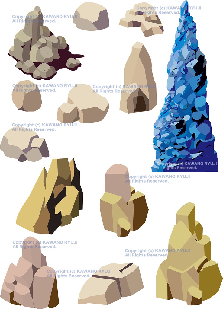 岩のイラスト集 01 K Illustration Booth