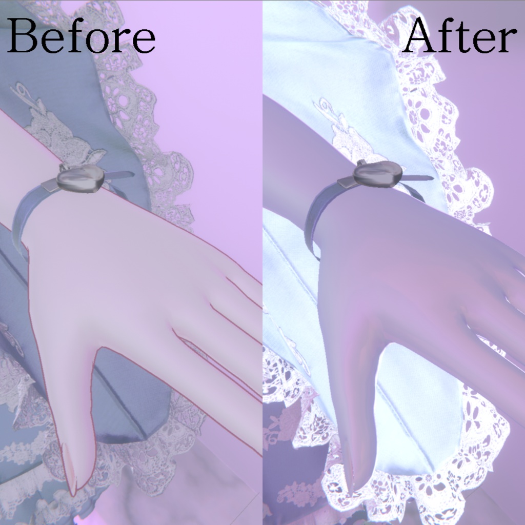 なんでもピンクリム&パステルブルーリム 天使化プリセット(material&肌ノーマルマップ、matcap付)