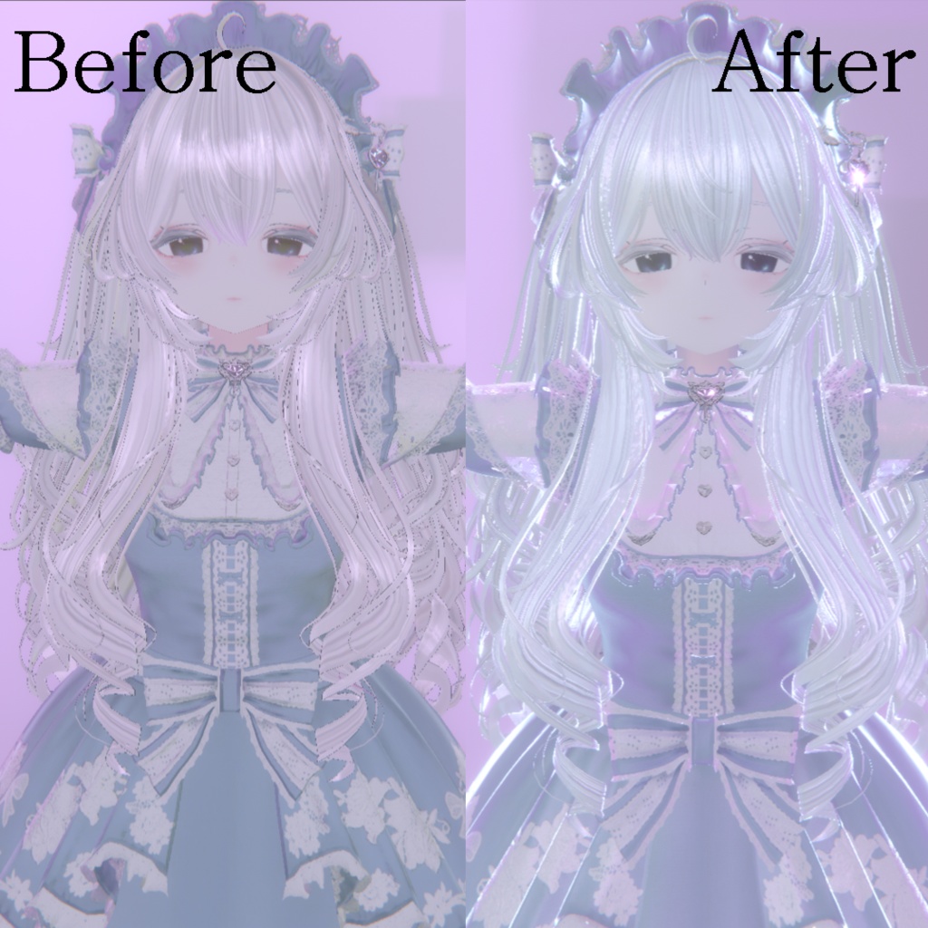 なんでもピンクリム&パステルブルーリム 天使化プリセット(material&肌ノーマルマップ、matcap付)