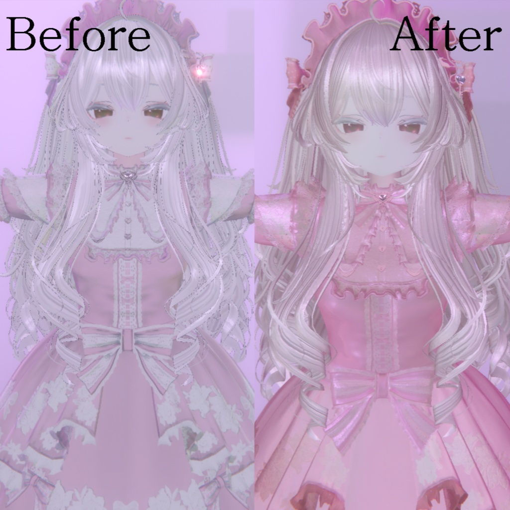 なんでもピンクリム&パステルブルーリム 天使化プリセット(material&肌ノーマルマップ、matcap付)