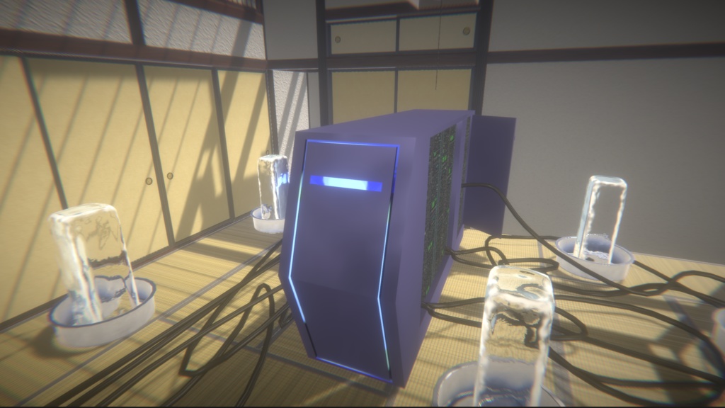 【無料!!】サマーなでっかいパソコン【ワールド/アバター小道具】