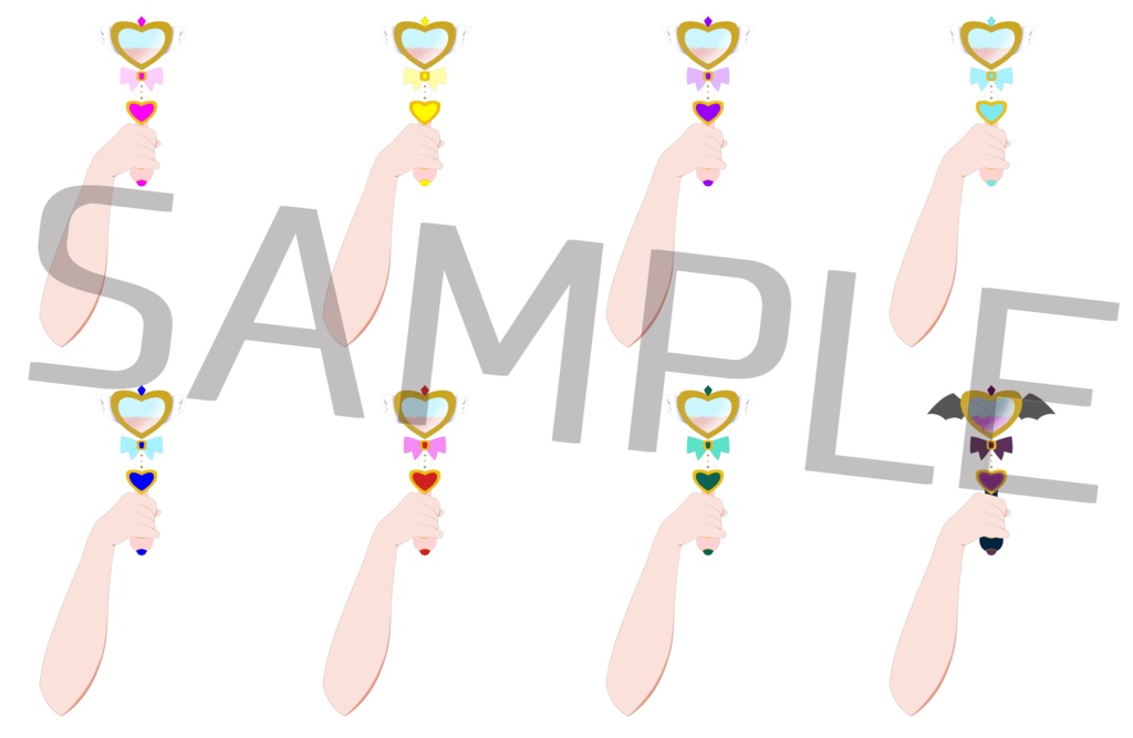 Vtuber用魔法少女風ステッキ(透過png素材)