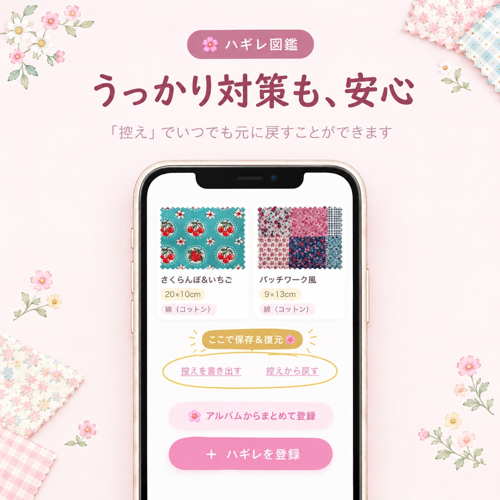 ハギレ図鑑|ハギレ・生地の在庫管理|写真でぜんぶわかる【iPhone・Android・パソコン対応】