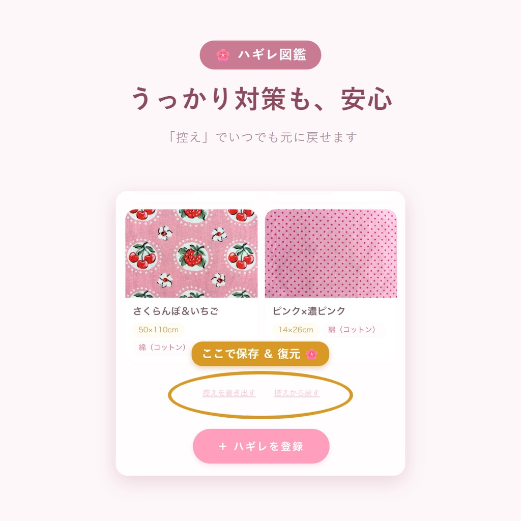 ハギレ図鑑|ハギレ・生地の在庫管理|写真でぜんぶわかる【iPhone・Android・パソコン対応】