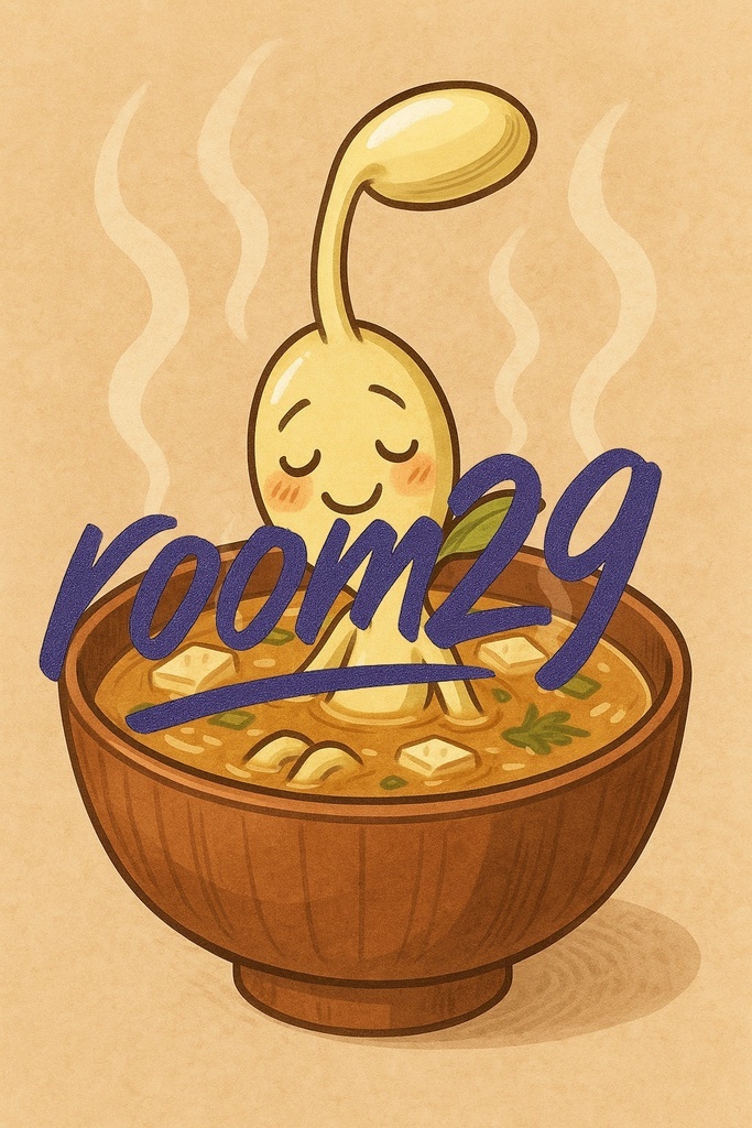 お味噌汁風呂でぬくもるもやしくん（アイコン）