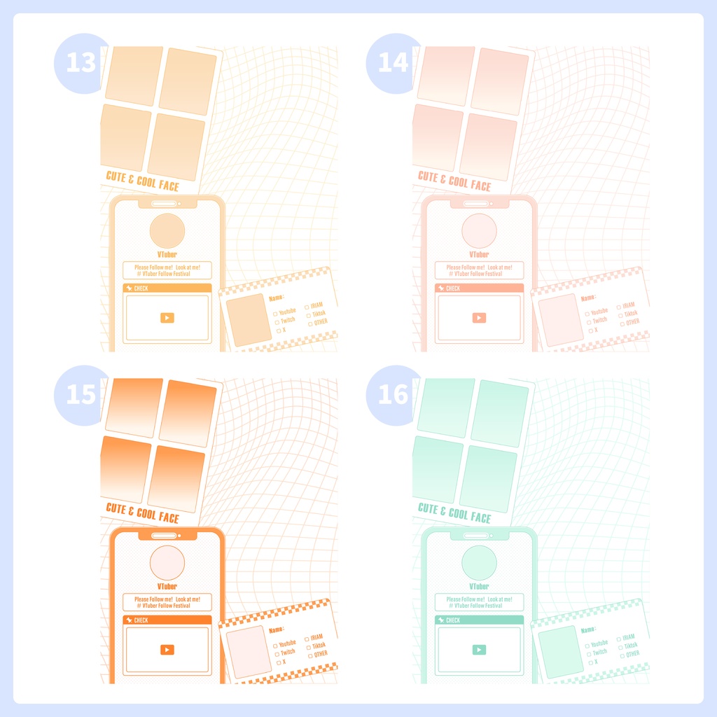 【フリー素材】重ねるだけ!プロフィール ✦ 宣伝画像【Vtuber/Vライバー】