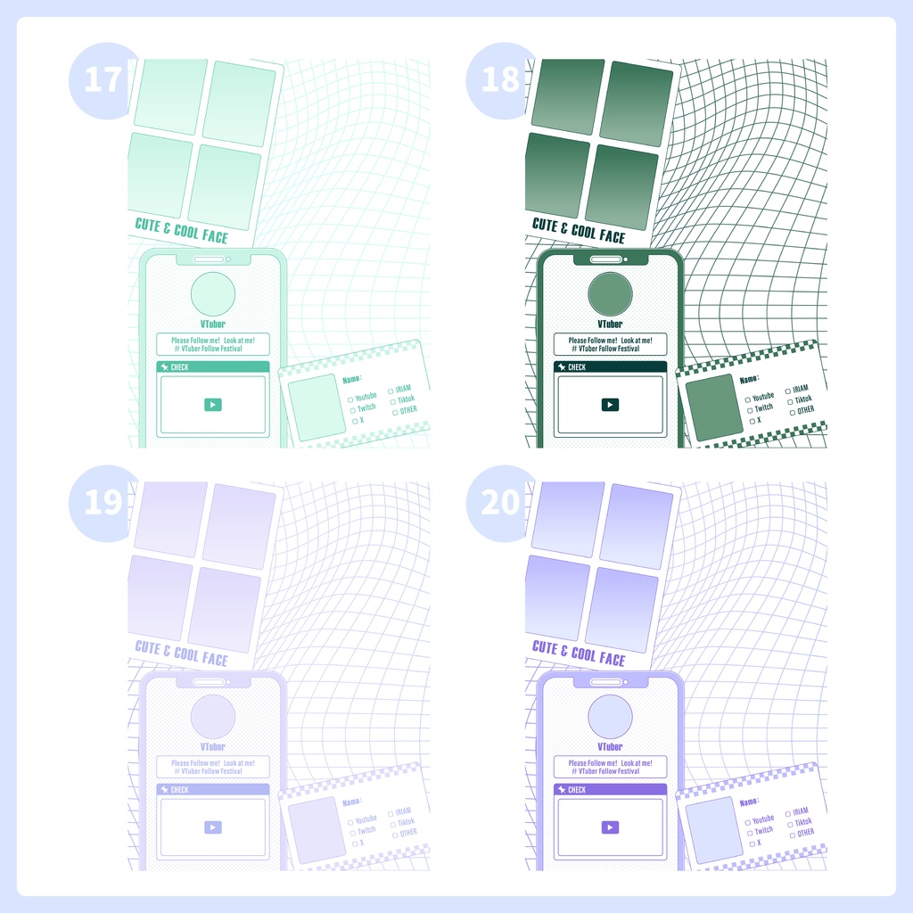 【フリー素材】重ねるだけ!プロフィール ✦ 宣伝画像【Vtuber/Vライバー】