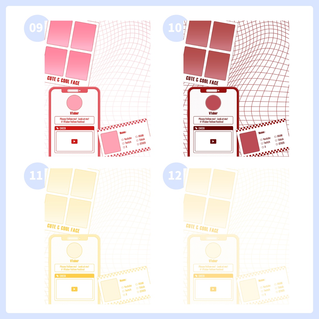 【フリー素材】重ねるだけ!プロフィール ✦ 宣伝画像【Vtuber/Vライバー】