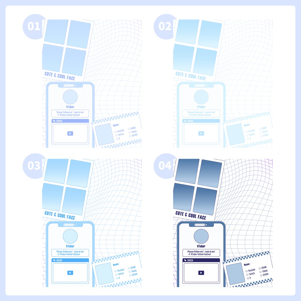 【フリー素材】重ねるだけ!プロフィール ✦ 宣伝画像【Vtuber/Vライバー】