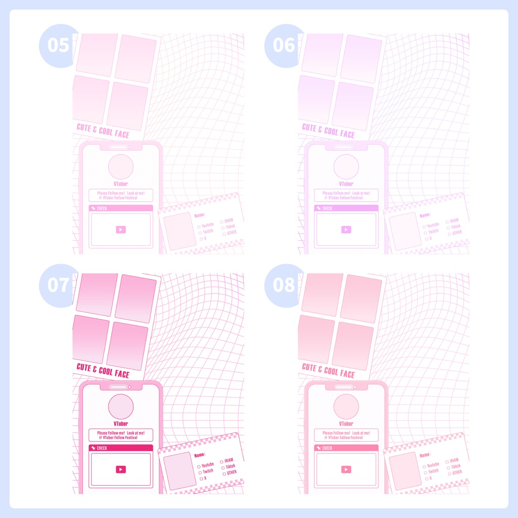 【フリー素材】重ねるだけ!プロフィール ✦ 宣伝画像【Vtuber/Vライバー】