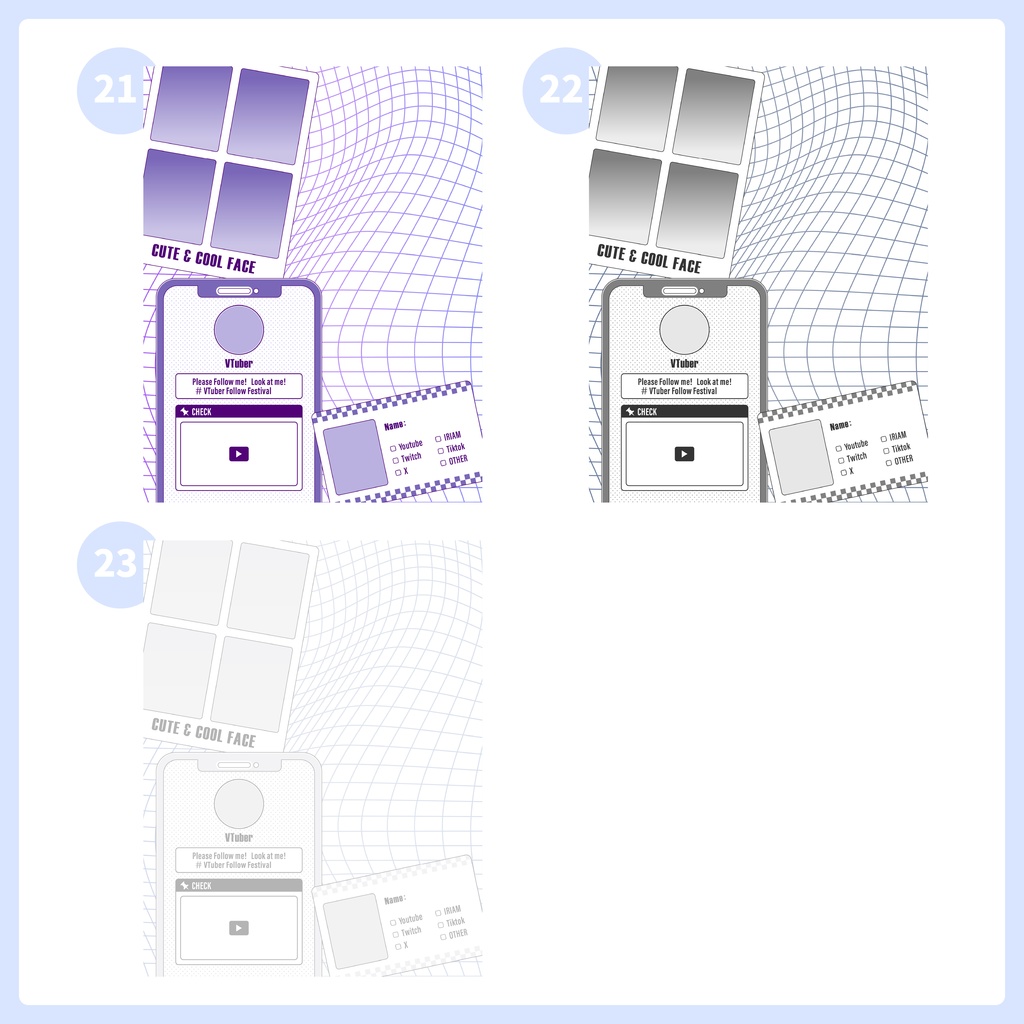 【フリー素材】重ねるだけ!プロフィール ✦ 宣伝画像【Vtuber/Vライバー】