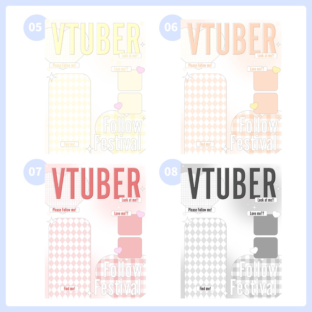 【フリー素材】重ねるだけ!プロフィール ✦ 宣伝画像【Vtuber】