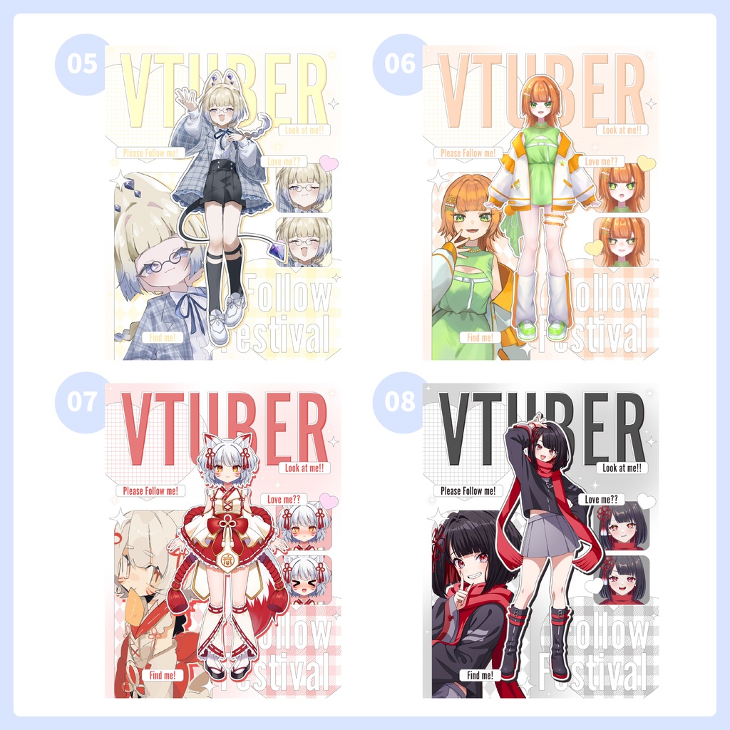 【フリー素材】重ねるだけ!プロフィール ✦ 宣伝画像【Vtuber】