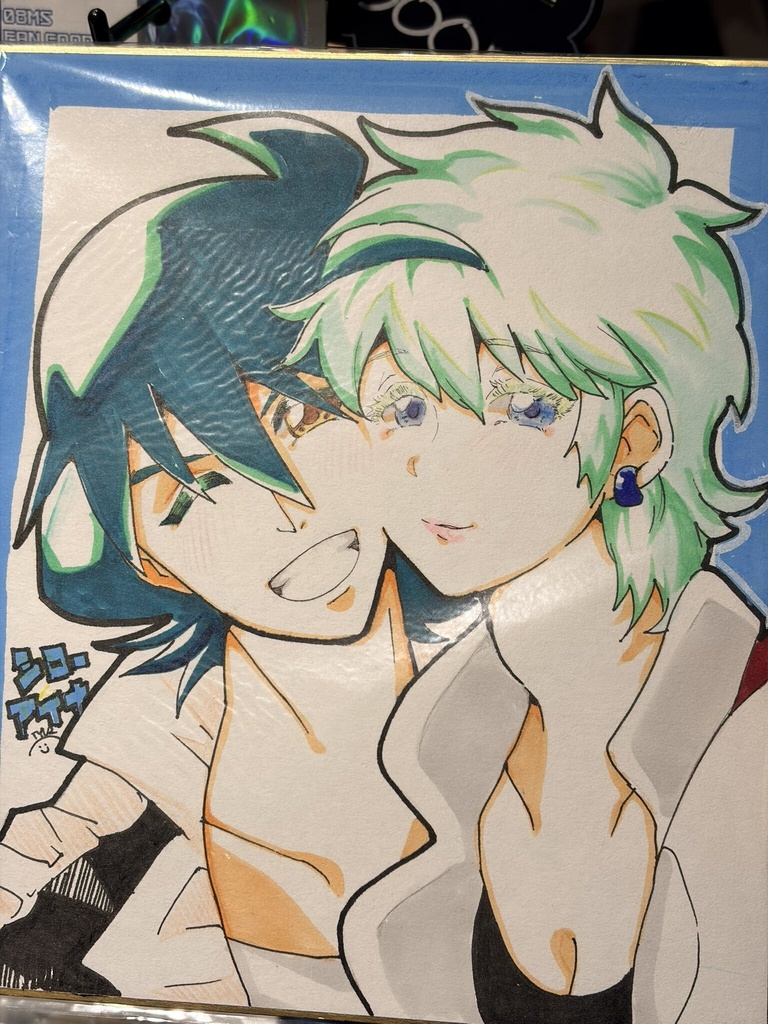 【手書き】シローとアイナの色紙【一点もの】