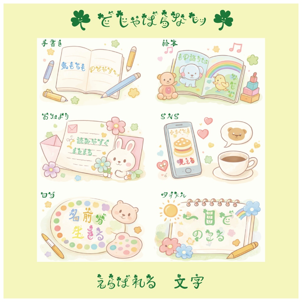教育・福祉・配信に使えるやさしいフォント|クローバーにこにこフォント