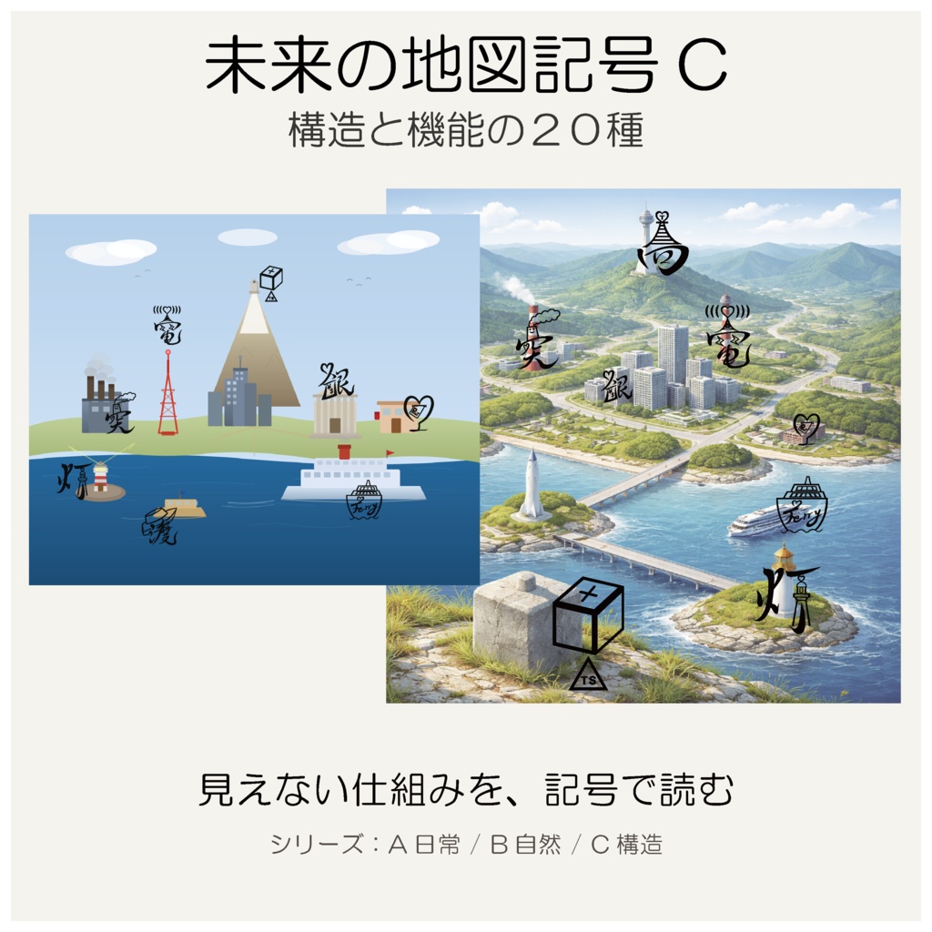 未来の地図記号 PNG素材｜C（20種）