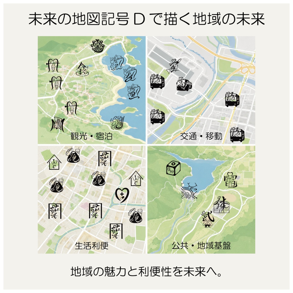 未来の地図記号 PNG素材|D(20種)