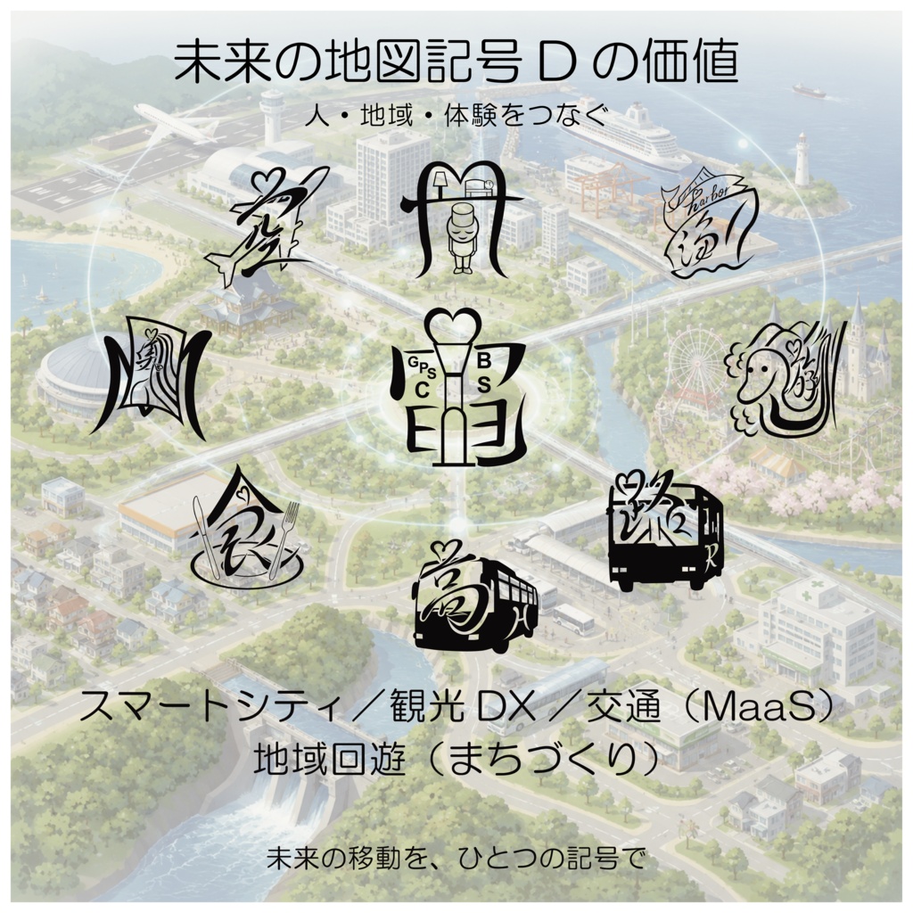 未来の地図記号 PNG素材|D(20種)