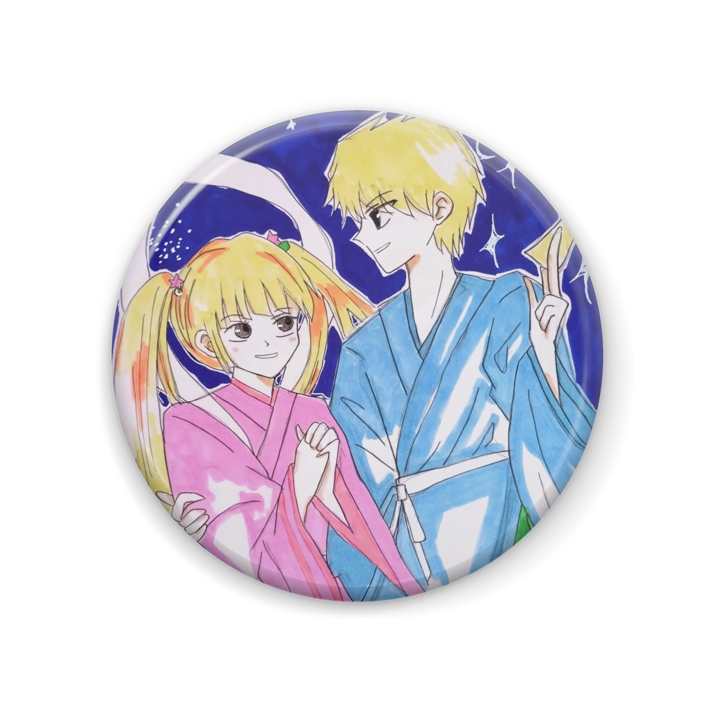 七夕、織姫彦星、缶バッジ