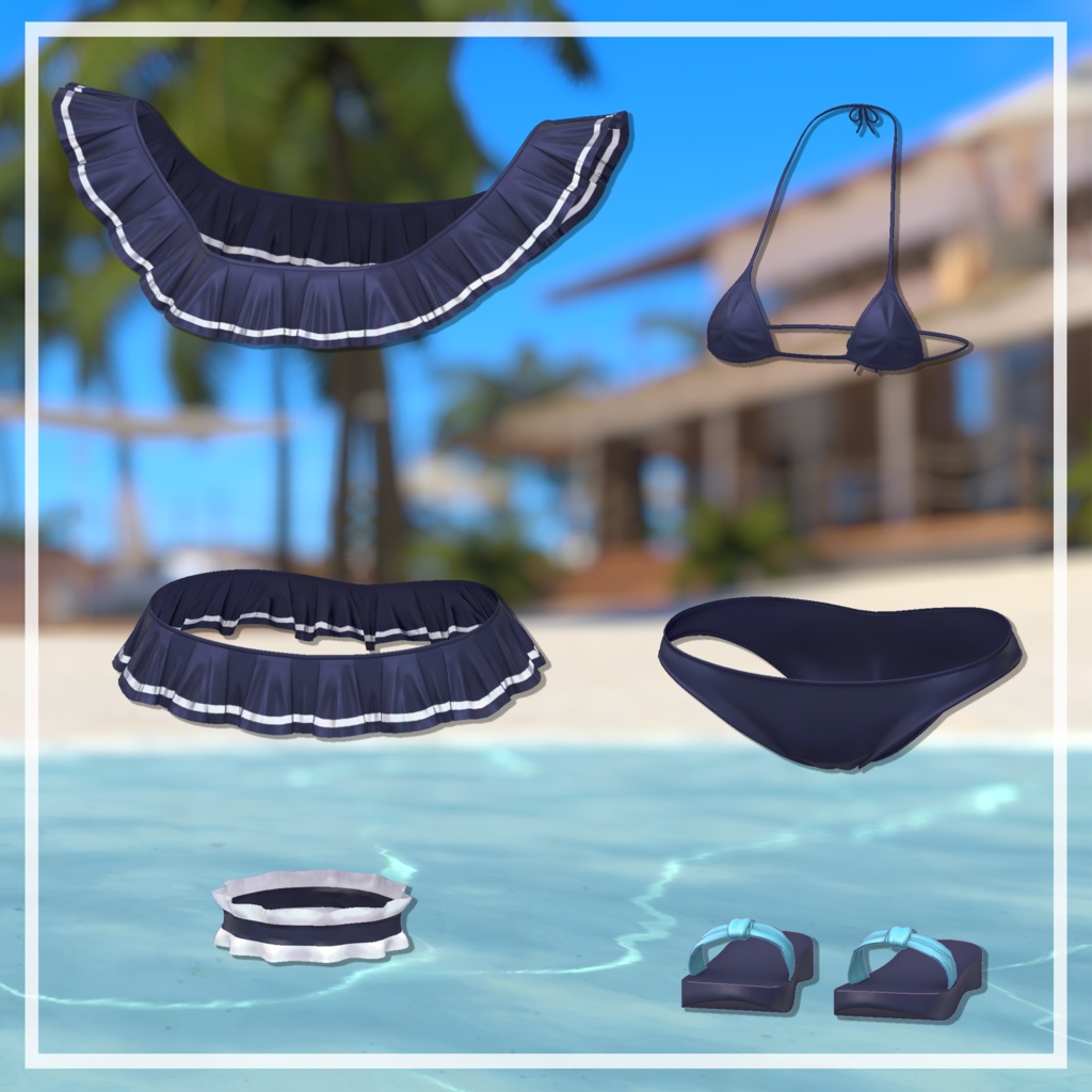 【9アバター対応】Frill Bikini【MA対応】